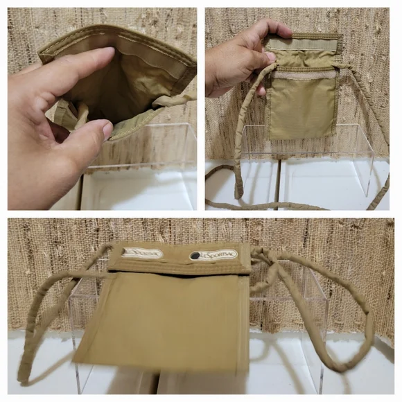 Vintage Beige LeSportsac Travel Passport/Wallet Crossbody - Picture 3 of 3
